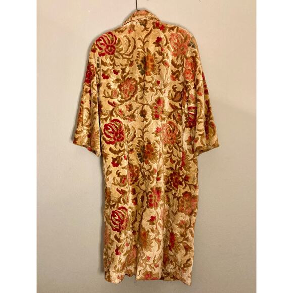 Vintage Velvet Floral Carpetbag Tapestry Coat Velvet 1960s ~ Unsized S/M - Picture 5 of 8